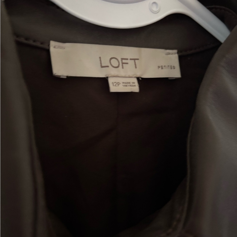 LOFT Dark Brown Mini Dress with Button Detail - Picture 4 of 4
